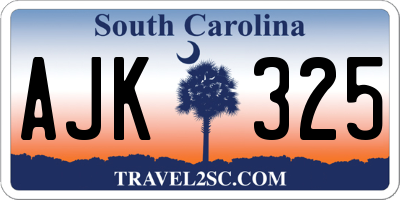 SC license plate AJK325