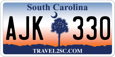 SC license plate AJK330