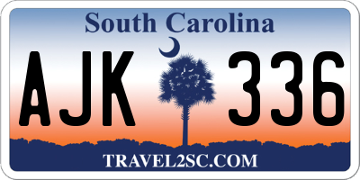 SC license plate AJK336