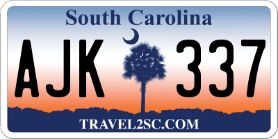 SC license plate AJK337