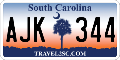 SC license plate AJK344