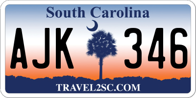 SC license plate AJK346