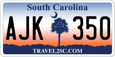SC license plate AJK350
