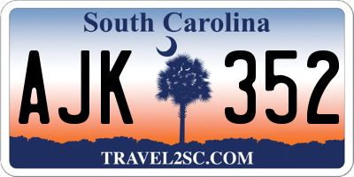 SC license plate AJK352