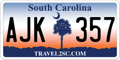 SC license plate AJK357