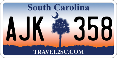 SC license plate AJK358