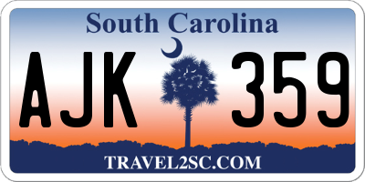 SC license plate AJK359