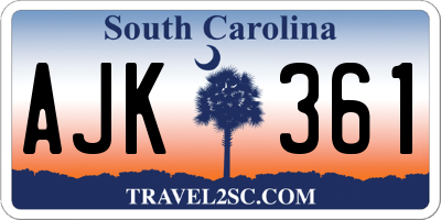 SC license plate AJK361