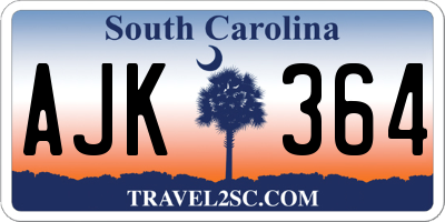 SC license plate AJK364
