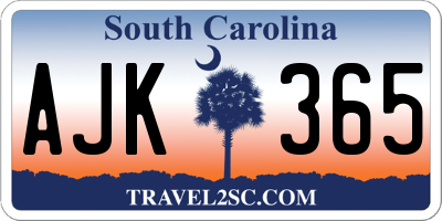 SC license plate AJK365