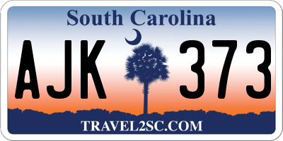 SC license plate AJK373