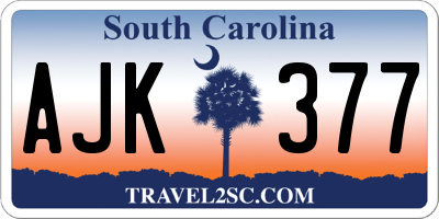 SC license plate AJK377