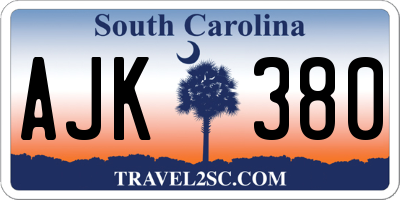 SC license plate AJK380