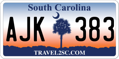 SC license plate AJK383