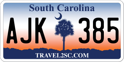 SC license plate AJK385