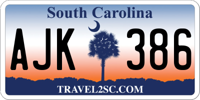 SC license plate AJK386