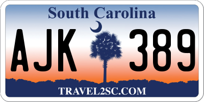 SC license plate AJK389