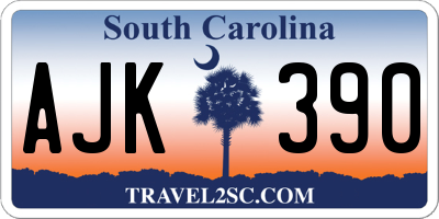 SC license plate AJK390