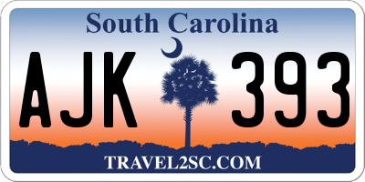 SC license plate AJK393