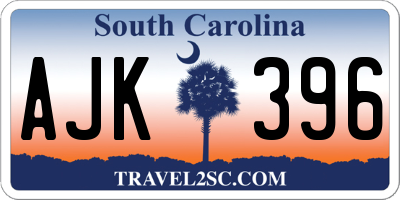 SC license plate AJK396
