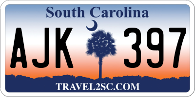 SC license plate AJK397