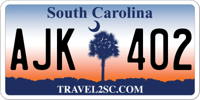 SC license plate AJK402