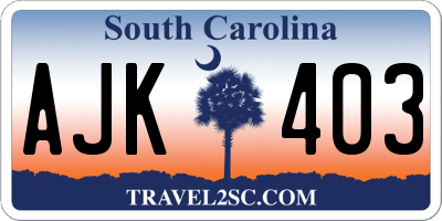 SC license plate AJK403