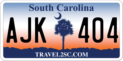 SC license plate AJK404