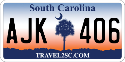 SC license plate AJK406