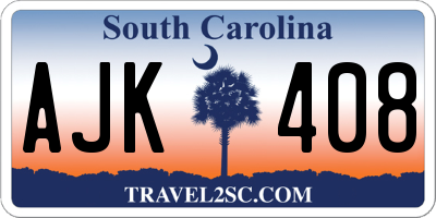 SC license plate AJK408