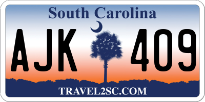 SC license plate AJK409