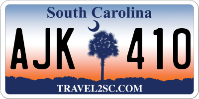 SC license plate AJK410