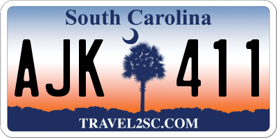 SC license plate AJK411
