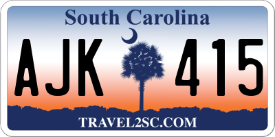 SC license plate AJK415