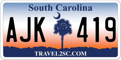 SC license plate AJK419
