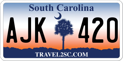 SC license plate AJK420