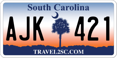 SC license plate AJK421
