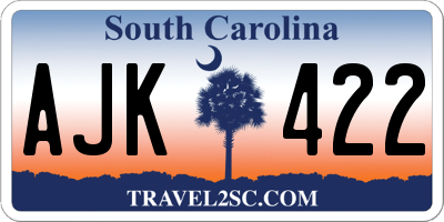 SC license plate AJK422