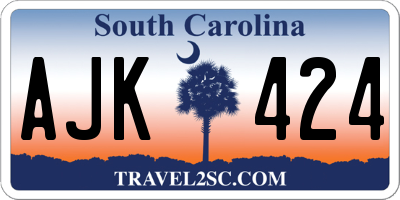 SC license plate AJK424