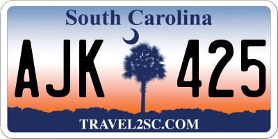 SC license plate AJK425