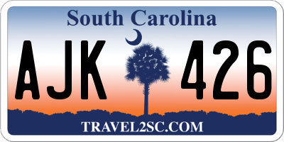 SC license plate AJK426