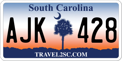 SC license plate AJK428