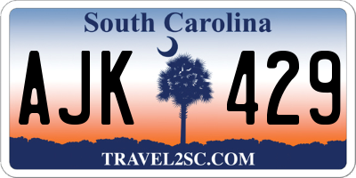 SC license plate AJK429