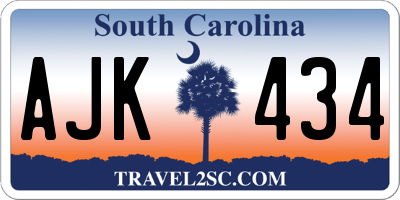 SC license plate AJK434