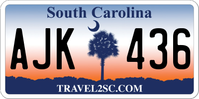 SC license plate AJK436
