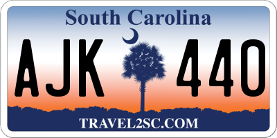 SC license plate AJK440