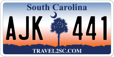 SC license plate AJK441