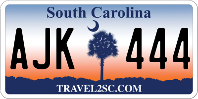 SC license plate AJK444