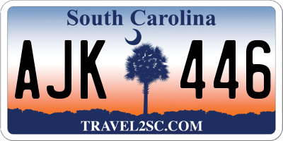 SC license plate AJK446