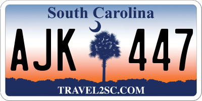 SC license plate AJK447